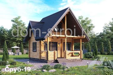 Дачный домик из сруба 4х5.3м, с террасой 2х5.3м (общий размер 6х5.3м). 40 м2