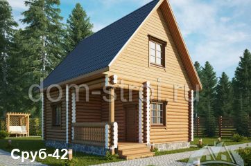 Деревянный дом 6х7 с мансардой. 56.7м2