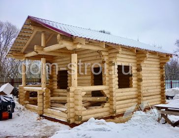 Баня из оцилиндрованного бревна в г. Ожерелье