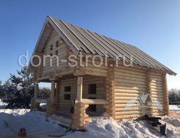 Дом по проекту Сруб-9 из оцилиндрованного бревна