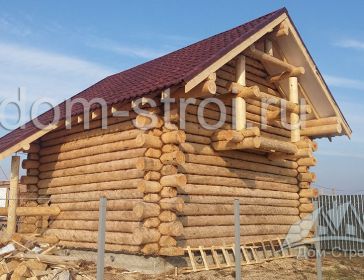 Баня по проекту Сруб-39 из рубленого бревна