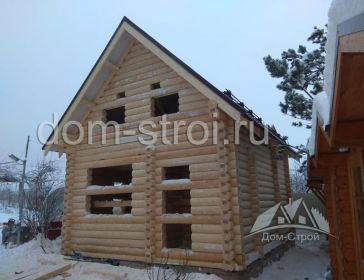 Баня 5х6 из оцилиндрованного бревна