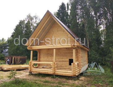 Баня по проекту Сруб-5 из оцилиндрованного бревна