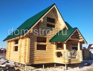 Дом по проекту Сруб-69 из оцилиндрованного бревна 240мм