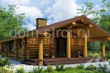 Дом из дикого бревна. 95 м2
