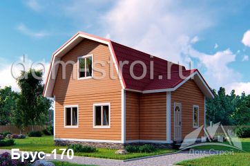 Дом 8 на 8 с мансардной крышей. 81,6 м2
