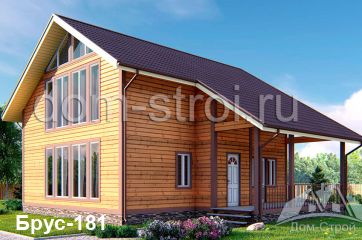 Двухэтажный дом с панорамными окнами, 10х11 м. 165 м2