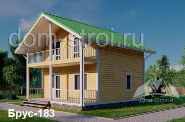 Дом с мансардой, балконом и террасой, 7х9. 98 м2