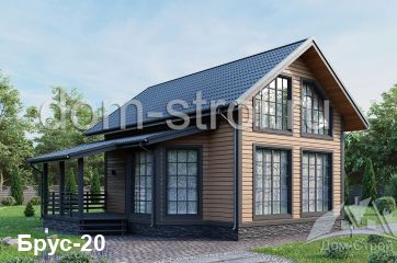 Брусовой дом 7.5х9м с террасой. 108 м2