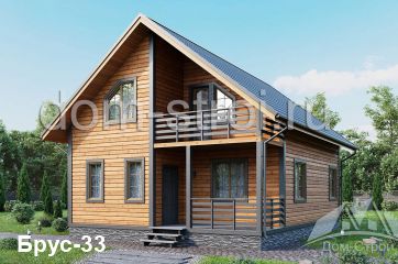 Дом из бруса 8х10 с мансардой. 136 м2