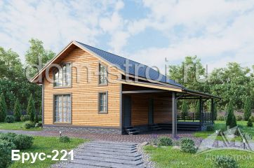 Дом с навесом для машины и террасой. 190 м2