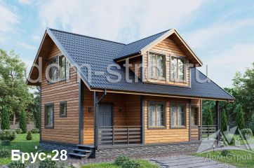 Двухэтажный дом из бруса 7.3х10. 118 м2