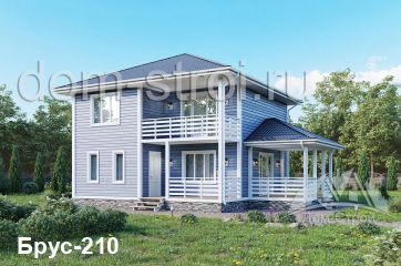 Двухэтажный дом с балконом и террасой. 157,5 м2