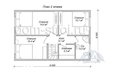 Дом с террасой и эркером, 9х9. 117,2 м2