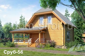 Дом из бревна 8 на 10. 91 м2