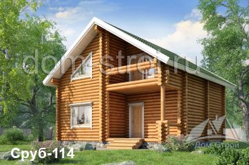 Дом 8 на 8 из оцилиндрованного бревна. 112 м2