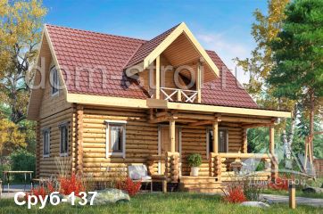 Дом 8 на 8 с мансардой и террасой. 83 м2