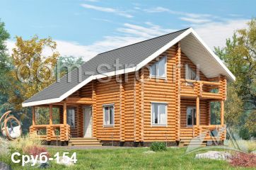 Дом 10 на 10 из оцилиндрованного бревна. 137,1 м2
