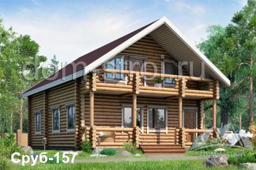 Дом из рубленного бревна 8 на 11. 153,5 м2